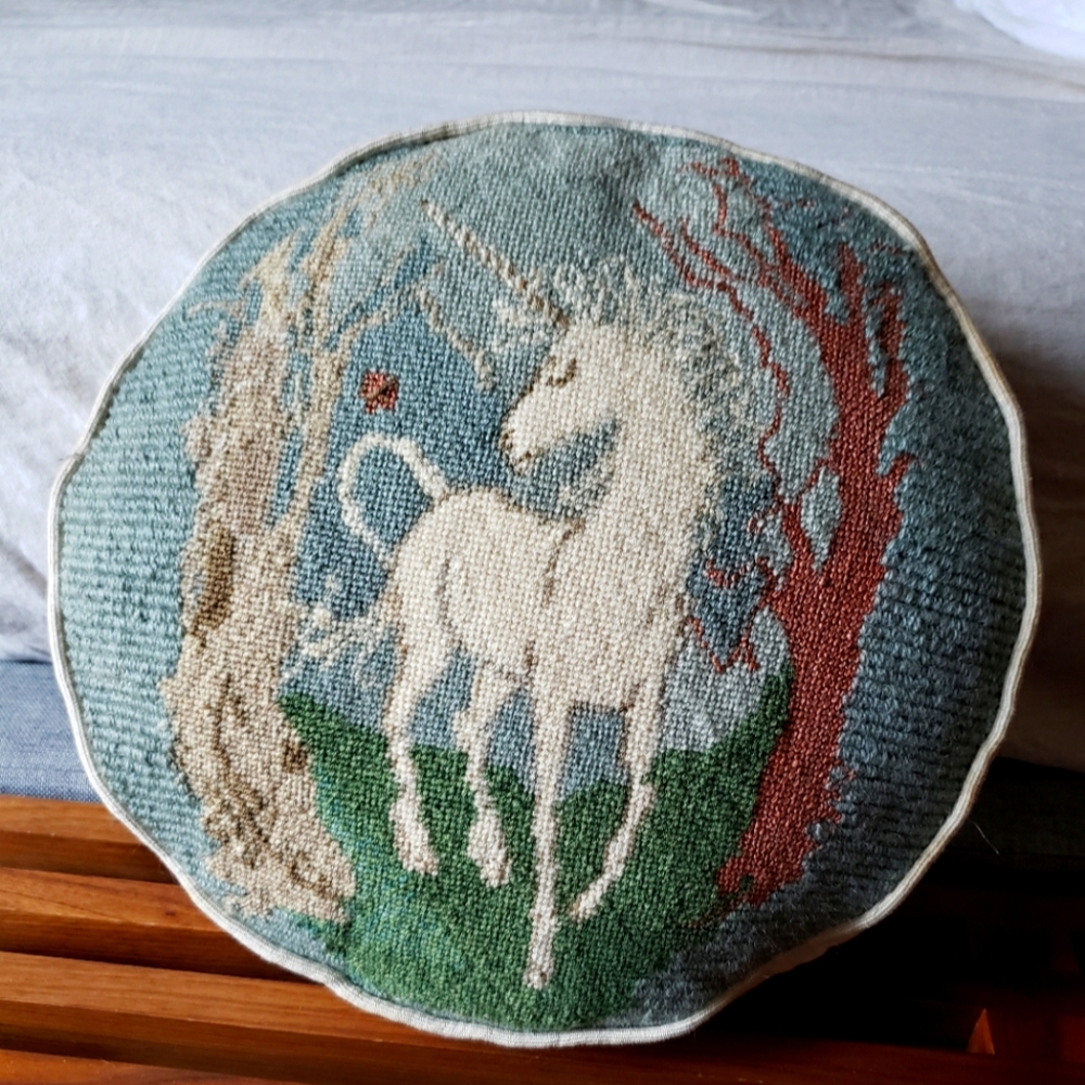 Vintage unicorn pillow